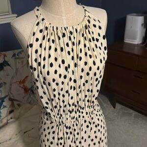Kate Spade Crepe Halter Stye Dress. Blush with Black dots.
